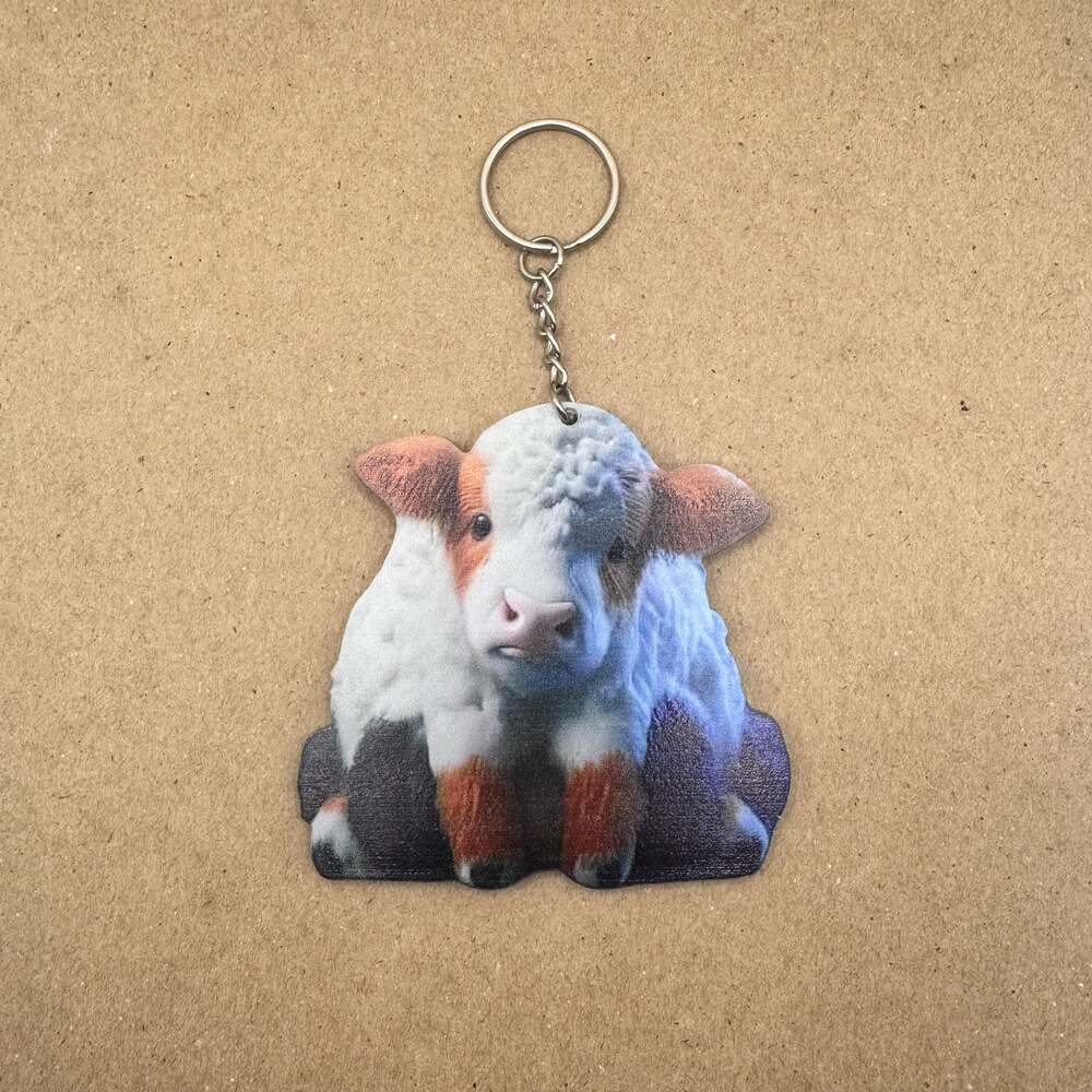 Cute Cartoon Highland Cow Acrylic Keychain or Ornament